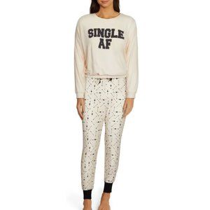 Wildfox Single AF Pajamas Cream & Black Large